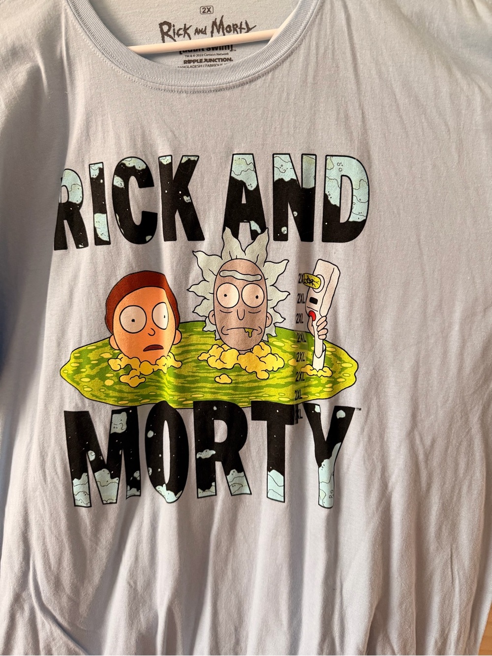 Ripple Junction Rick and Morty Light Blue Graphic Tee